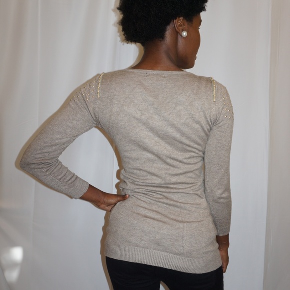 JS Millenium Taupe Long Sleeve Gold Accent - Picture 3 of 5